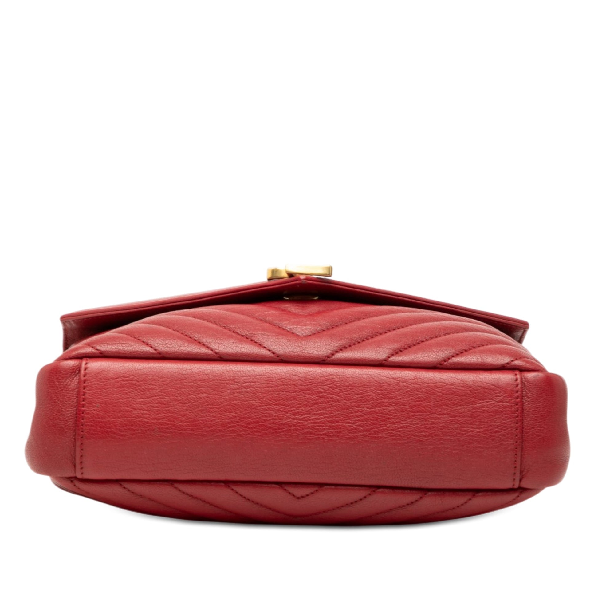 Saint Laurent Medium Chevron Sheepskin Monogram College Satchel