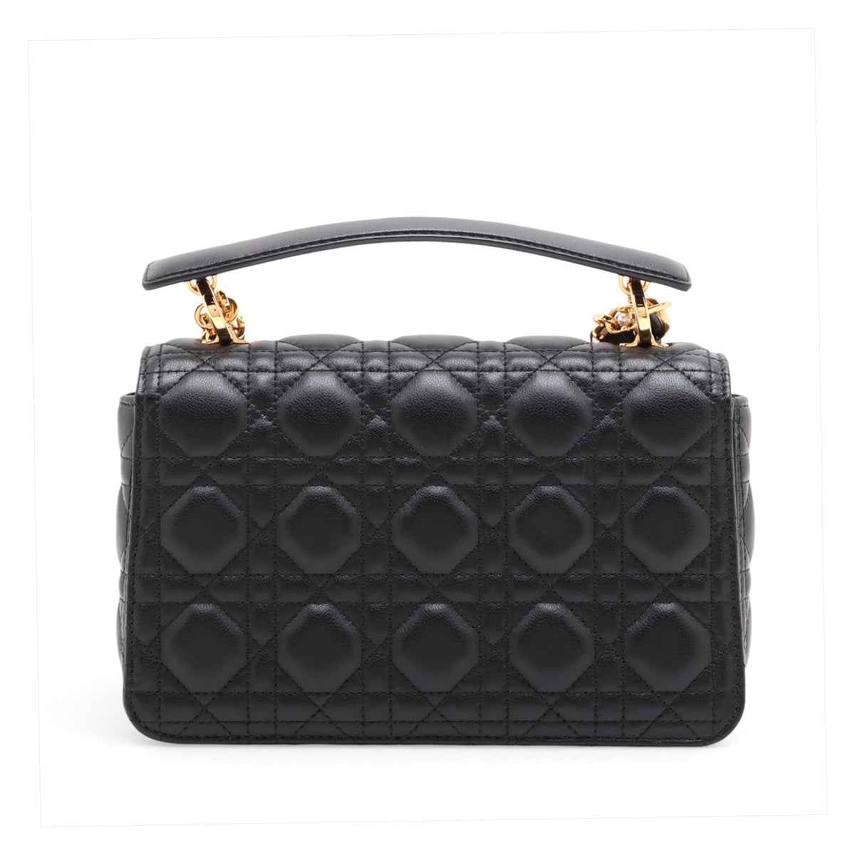 Dior Lambskin Cannage Jolie Satchel — Black