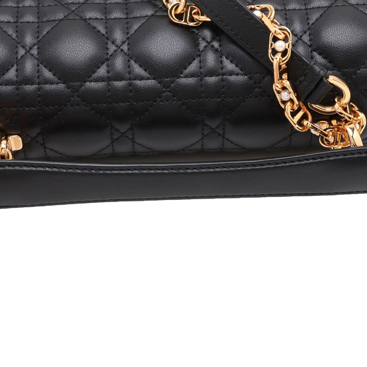 Dior Lambskin Cannage Jolie Satchel — Black