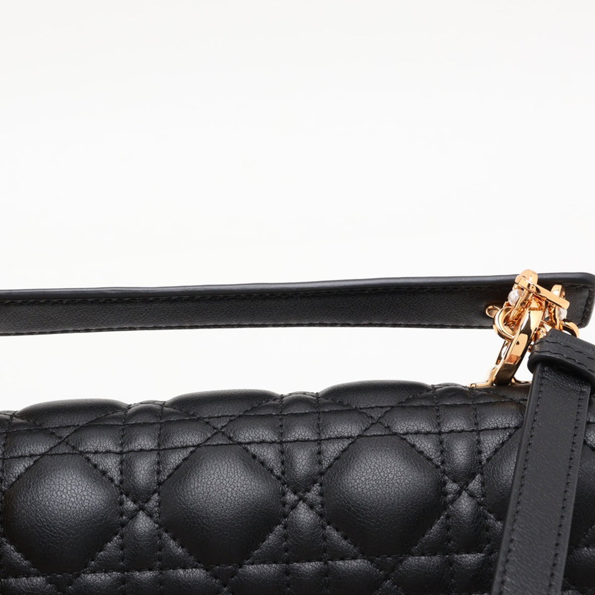 Dior Lambskin Cannage Jolie Satchel — Black