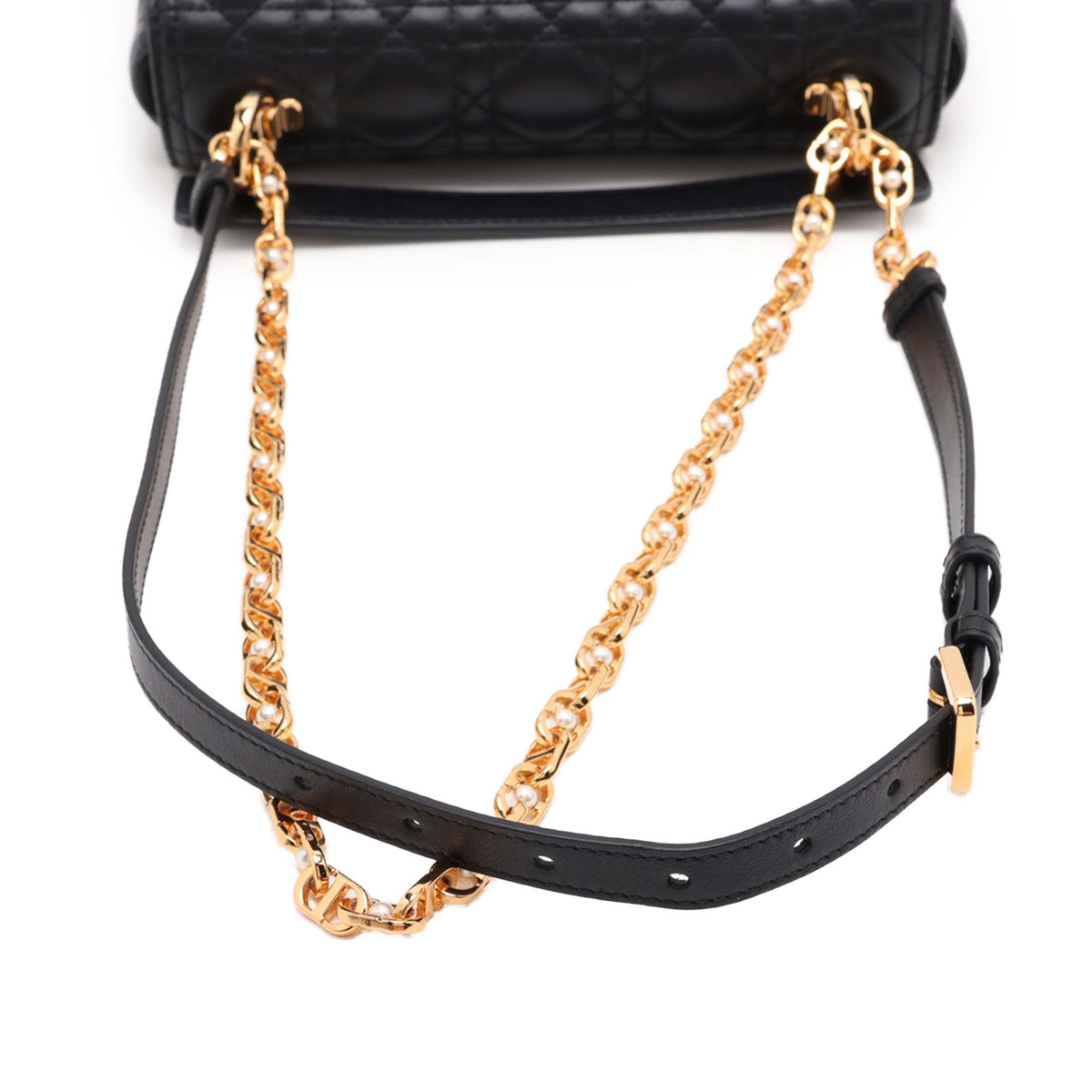 Dior Lambskin Cannage Jolie Satchel — Black