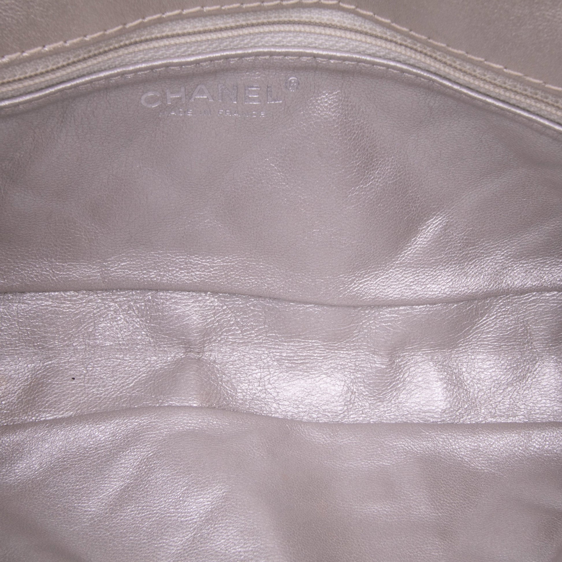 Chanel Reissue 2.55 Metallic Lambskin Clutch With Chain