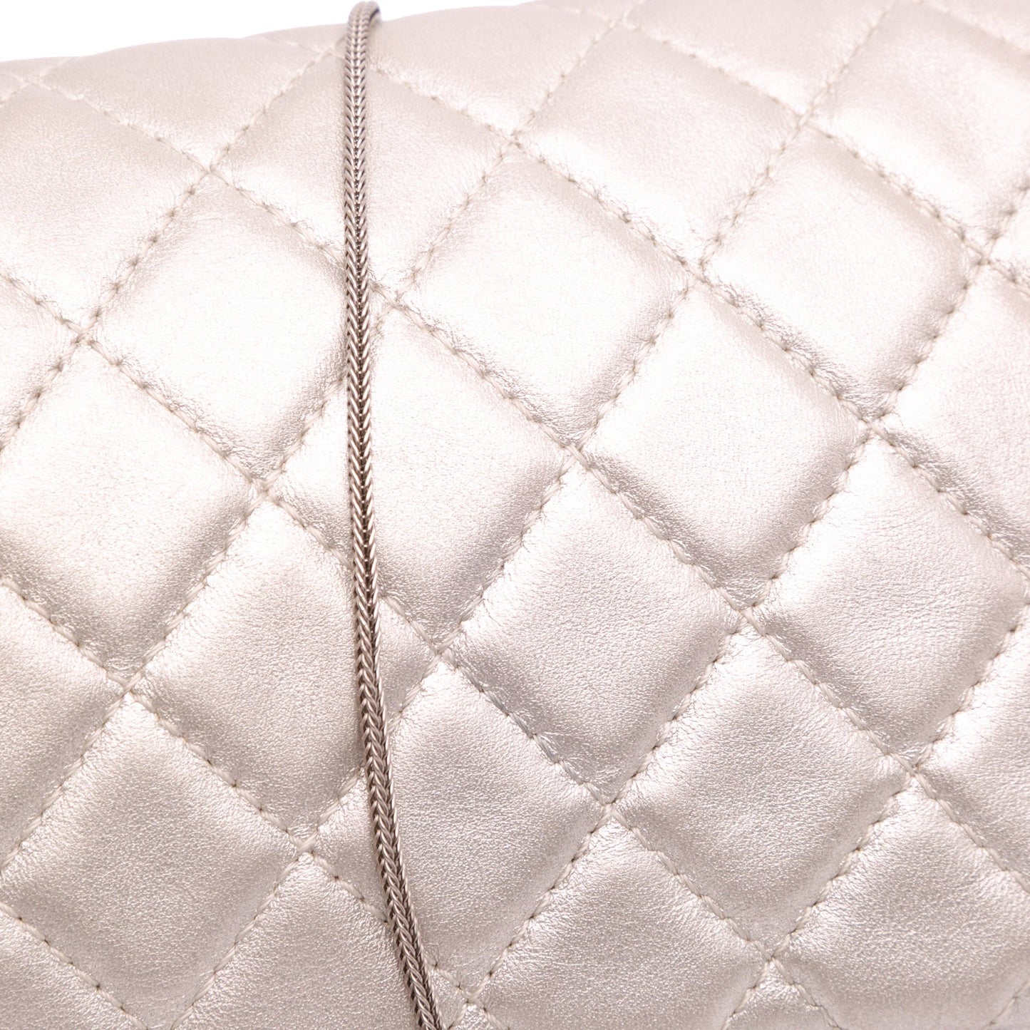 Chanel Reissue 2.55 Metallic Lambskin Clutch With Chain