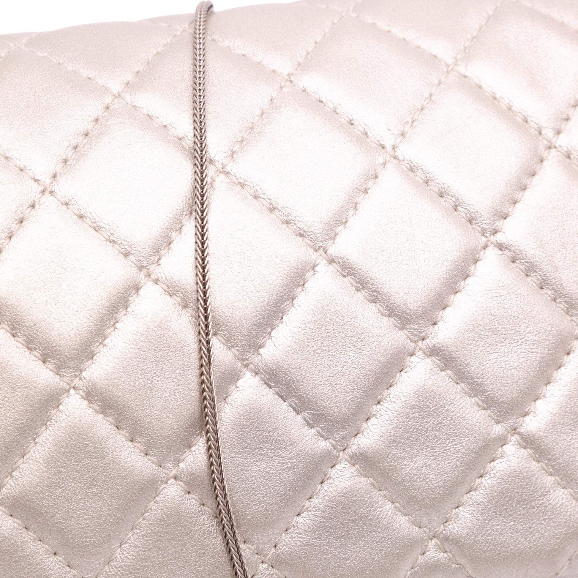Chanel Reissue 2.55 Metallic Lambskin Clutch With Chain