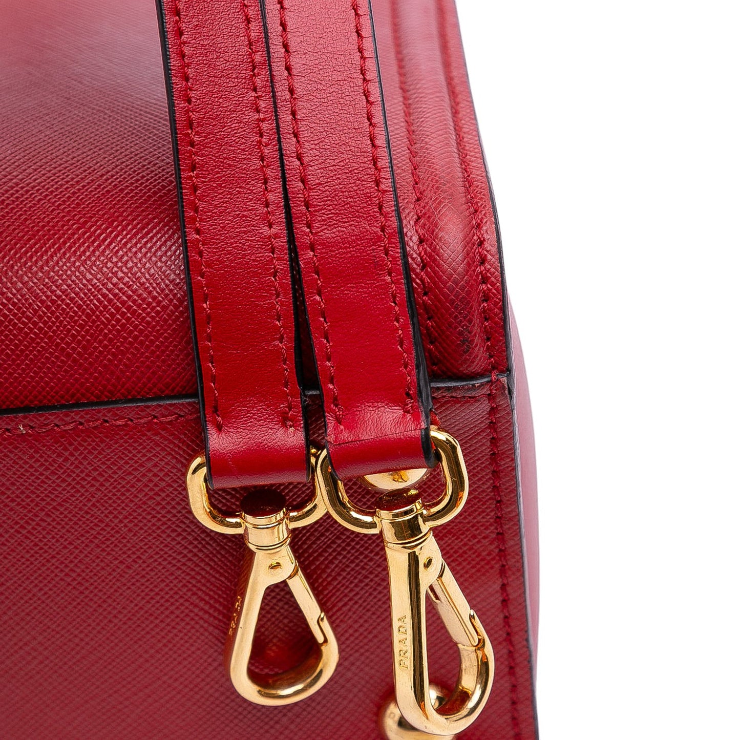 Prada Soft Calf Trimmed Saffiano Convertible Tote