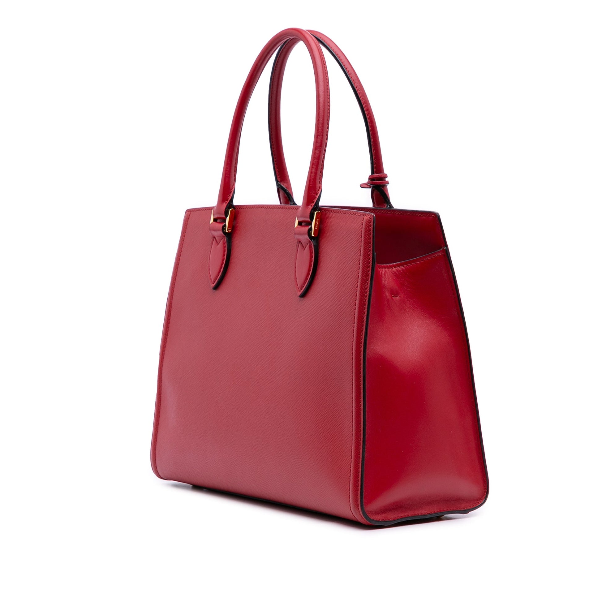 Prada Soft Calf Trimmed Saffiano Convertible Tote