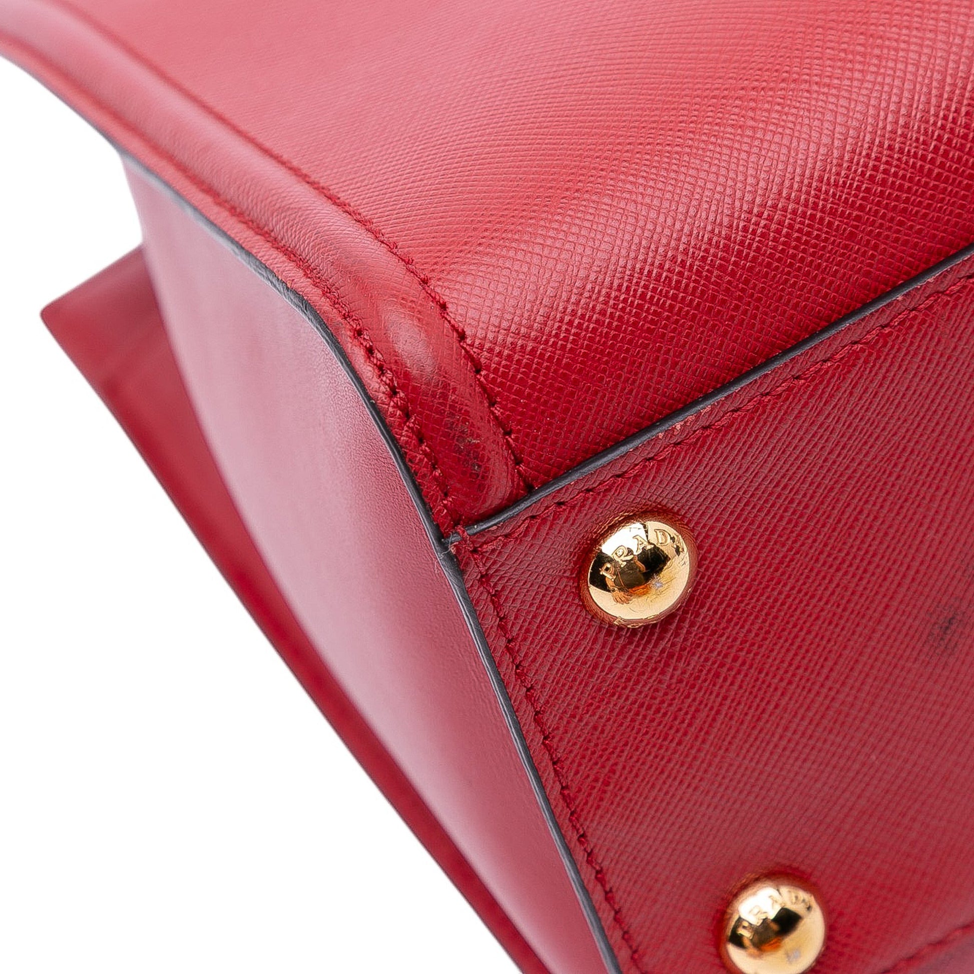 Prada Soft Calf Trimmed Saffiano Convertible Tote