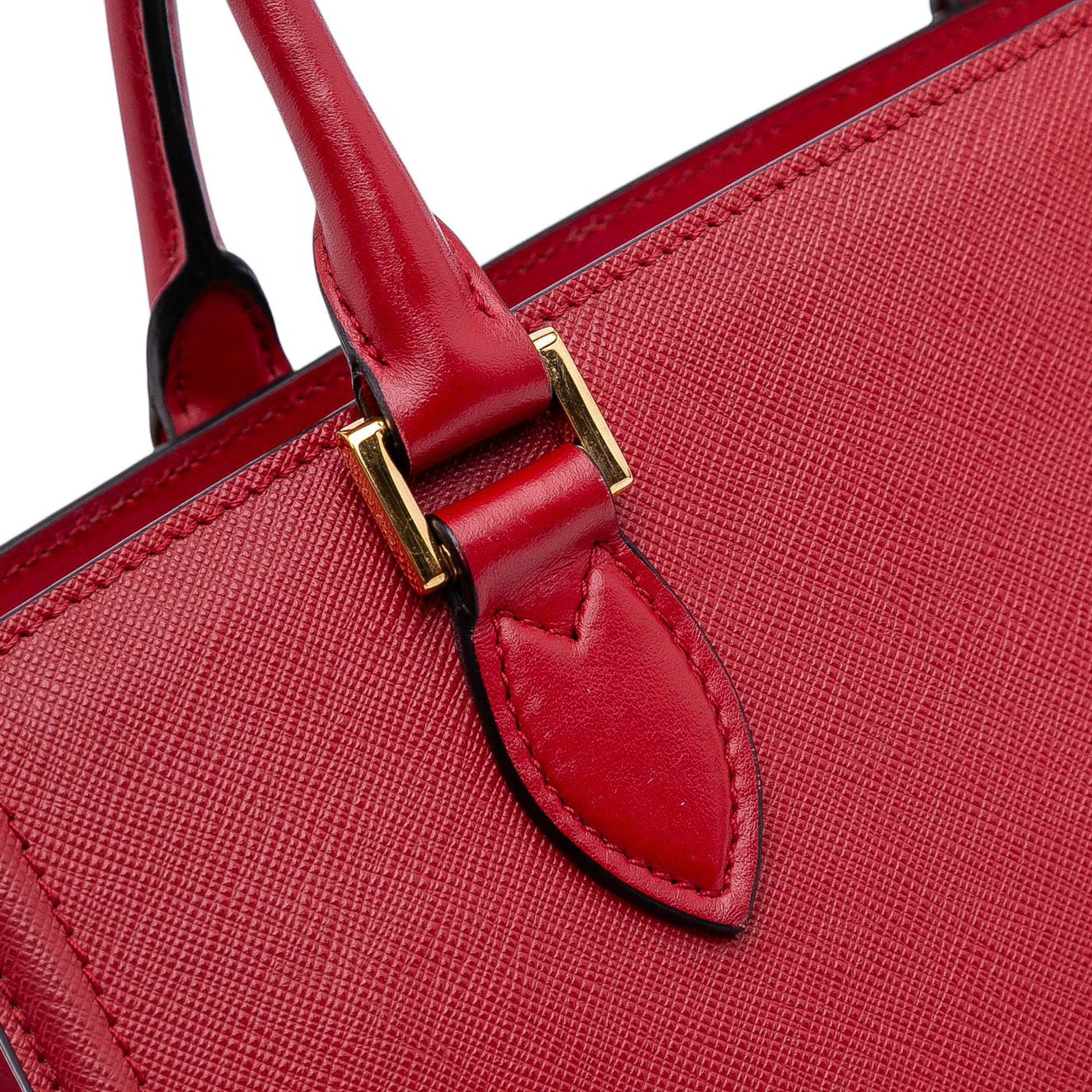 Prada Soft Calf Trimmed Saffiano Convertible Tote
