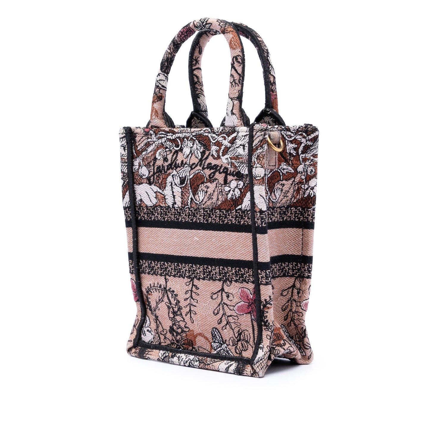 Dior Mini Embroidered Canvas Jardin Magique Vertical Book Tote