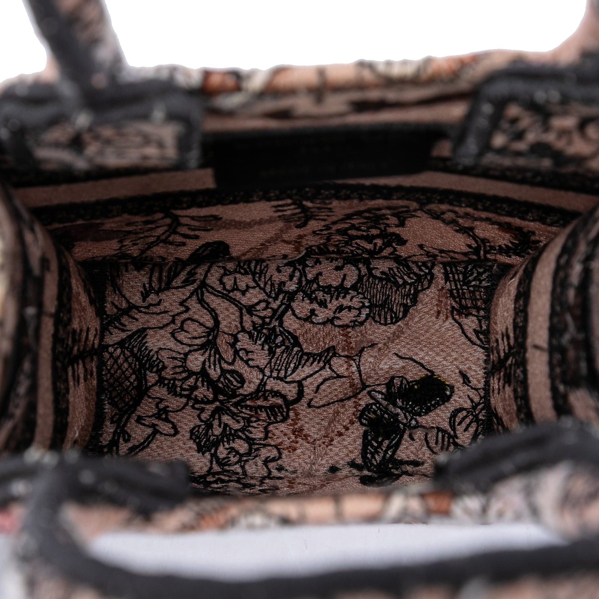 Dior Mini Embroidered Canvas Jardin Magique Vertical Book Tote