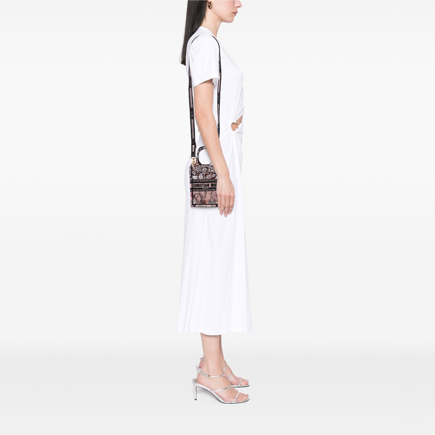 Dior Mini Embroidered Canvas Jardin Magique Vertical Book Tote