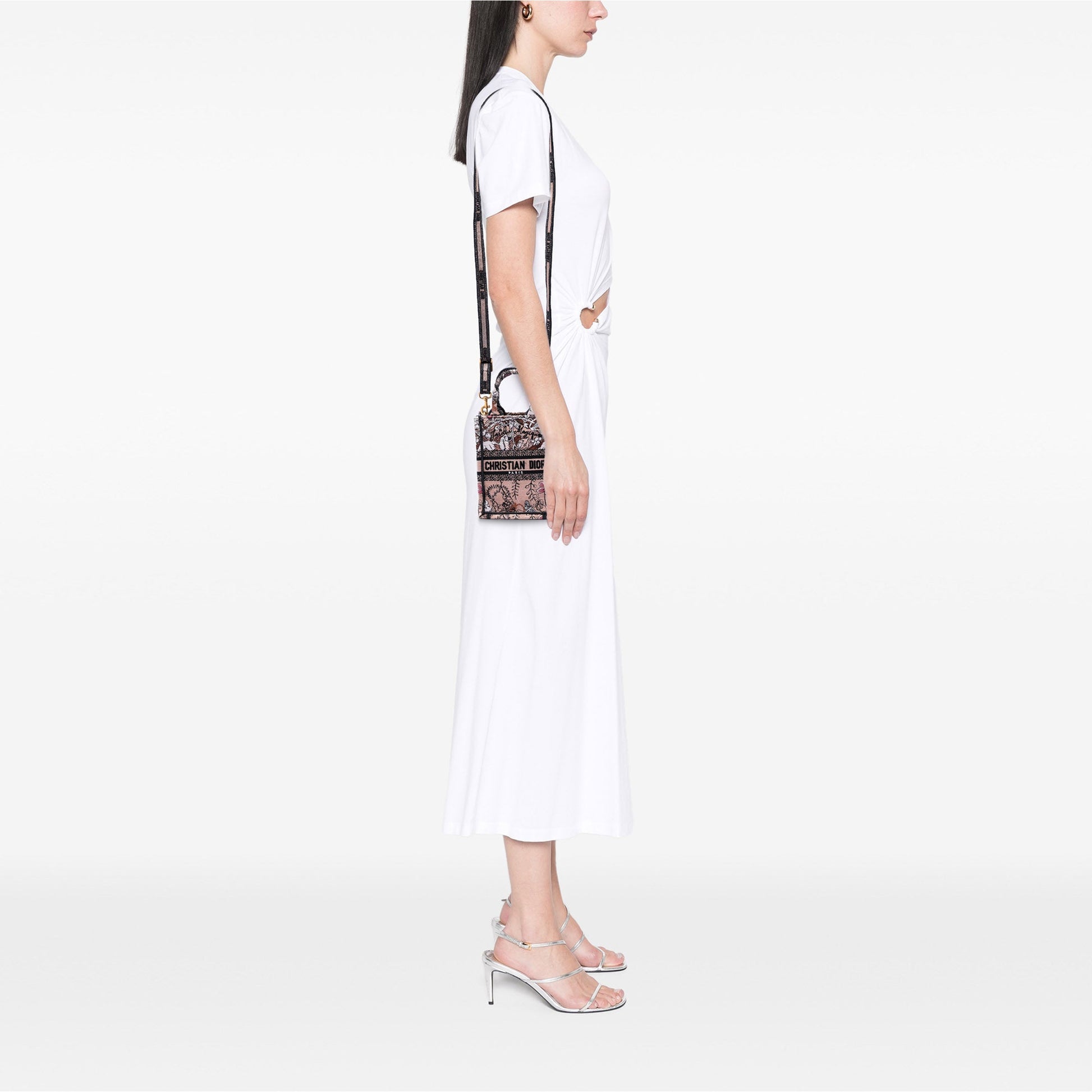 Dior Mini Embroidered Canvas Jardin Magique Vertical Book Tote