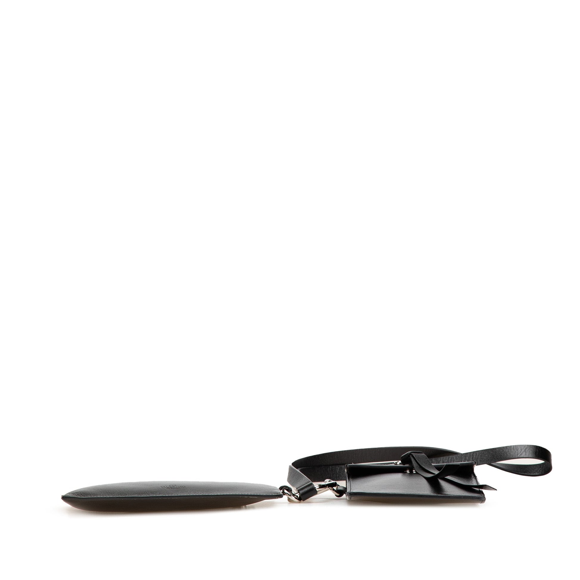 Valentino Leather VRing Neck Pouch