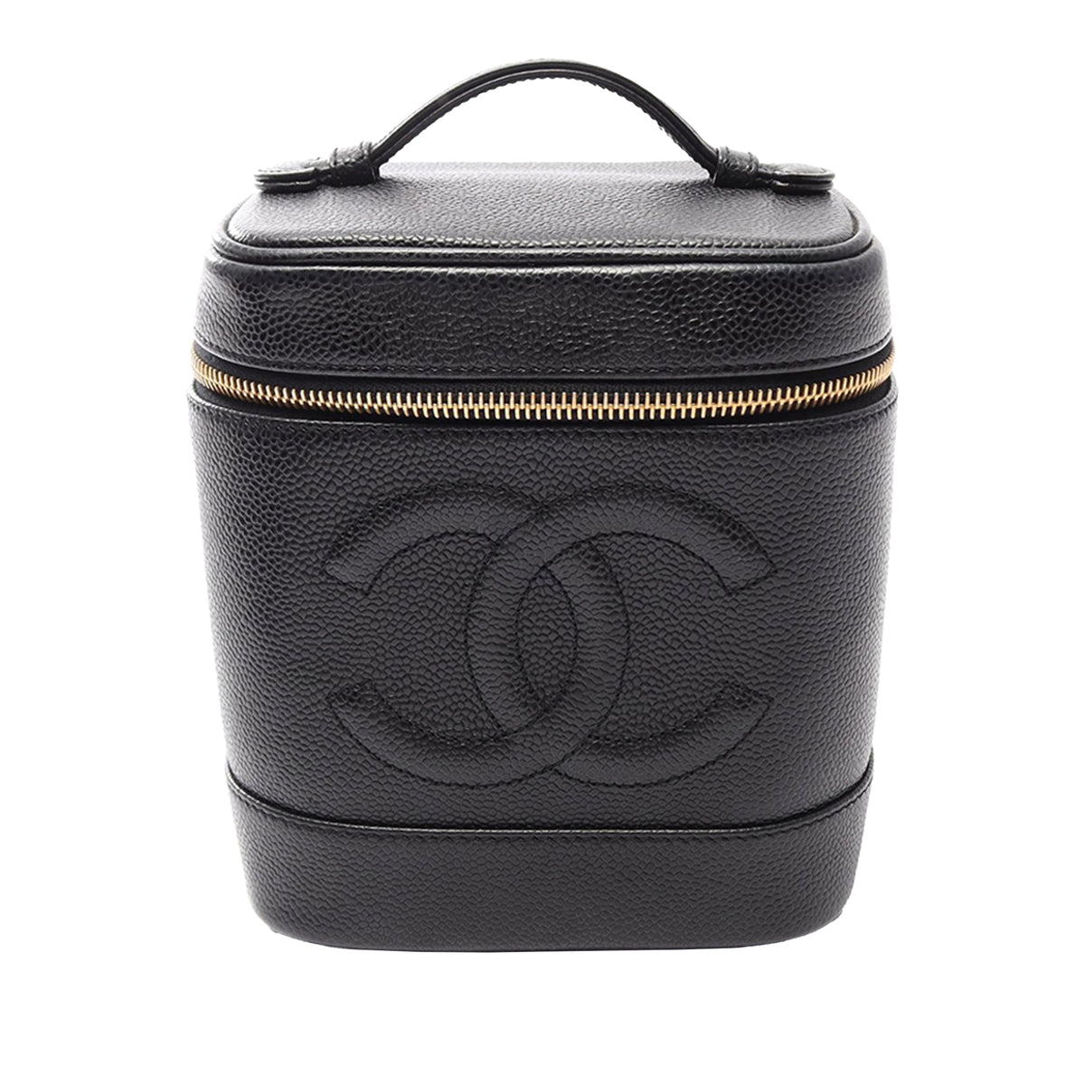 Chanel CC Caviar Vanity Case — Black