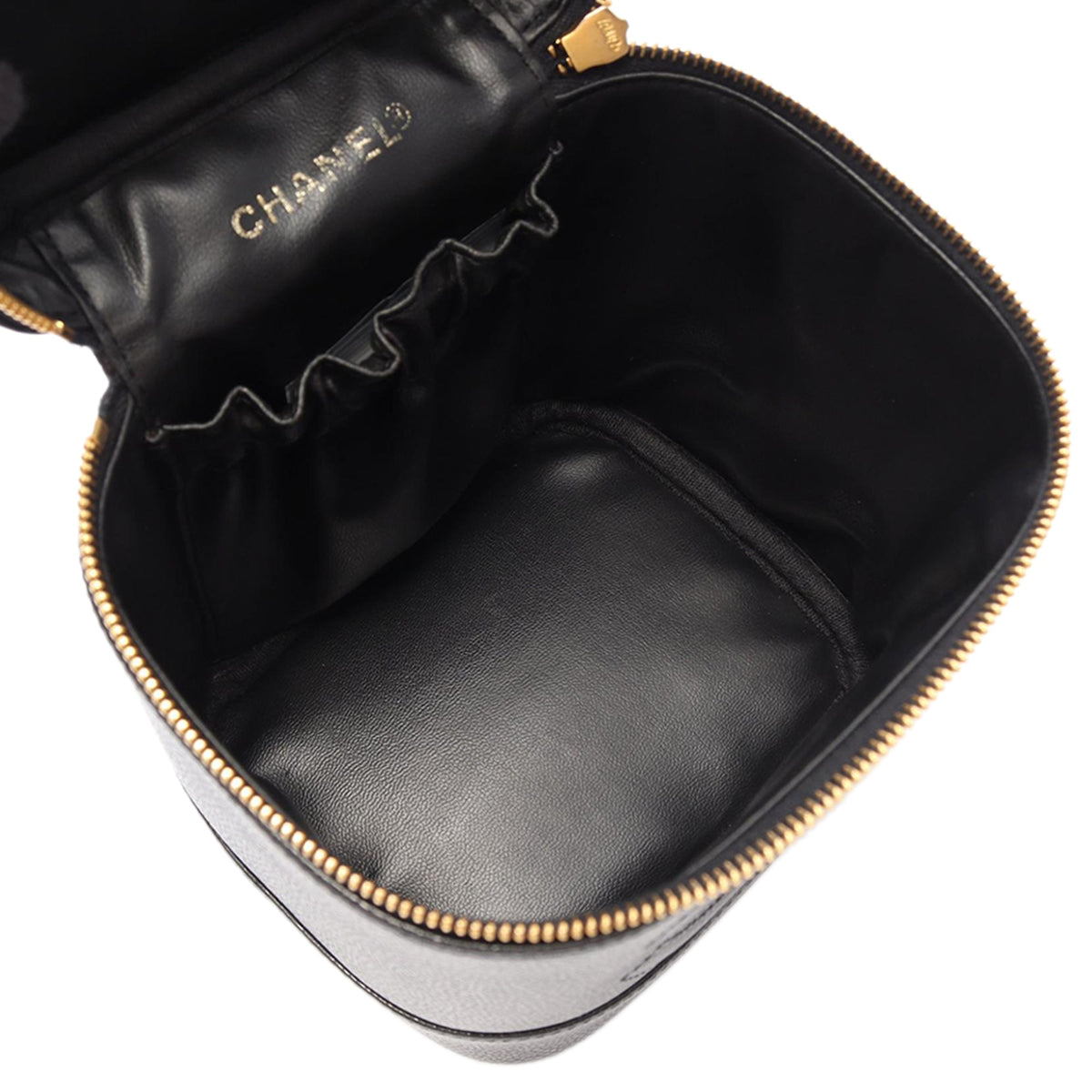 Chanel CC Caviar Vanity Case — Black