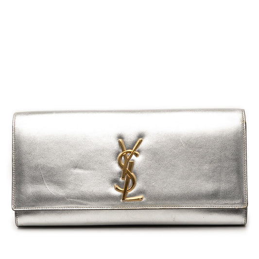 Saint Laurent Metallic Calfskin Cassandre Clutch