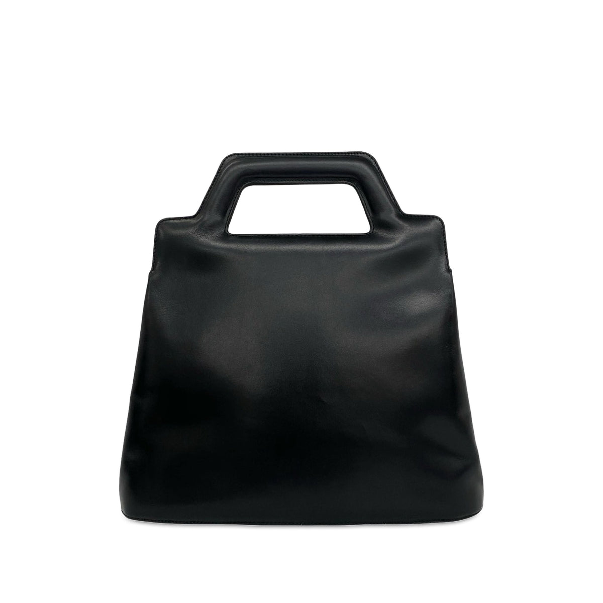 Ferragamo Brushed Calfskin Gancini Satchel — Black