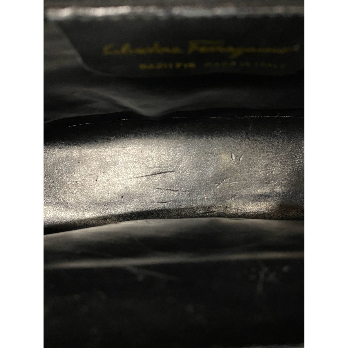 Ferragamo Brushed Calfskin Gancini Satchel — Black