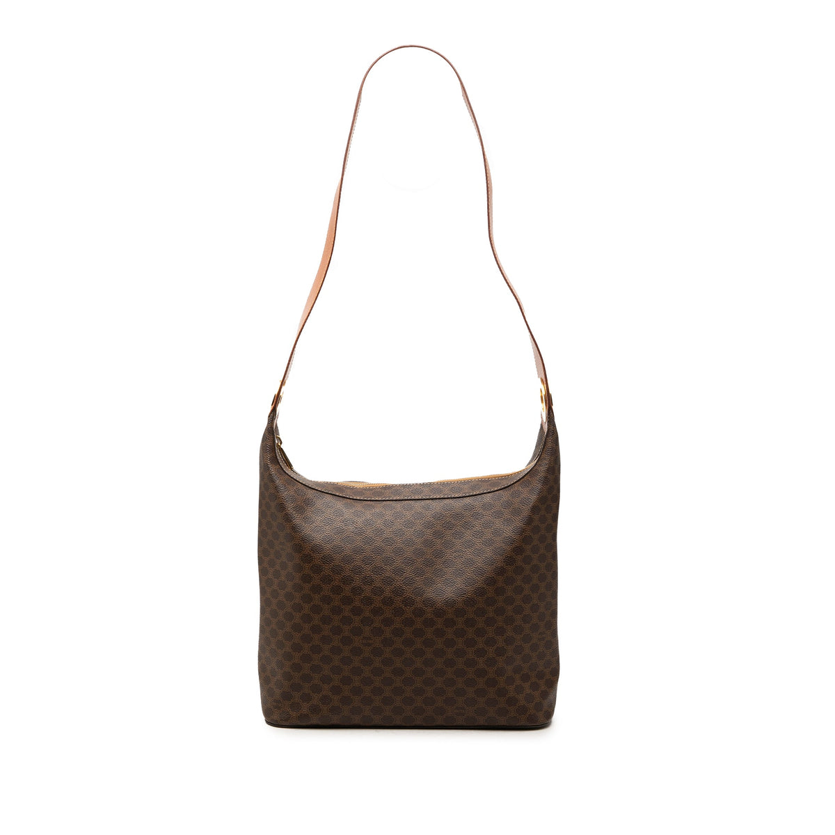 Celine Macadam Coated Canvas Shoulder Bag — Brown
