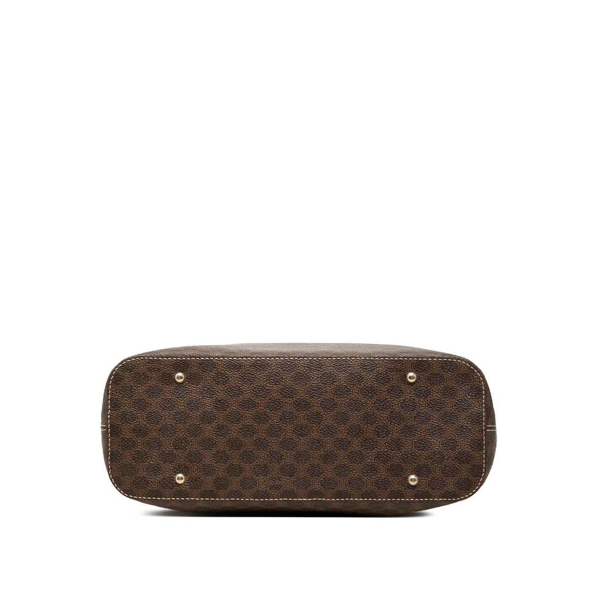 Celine Macadam Coated Canvas Shoulder Bag — Brown
