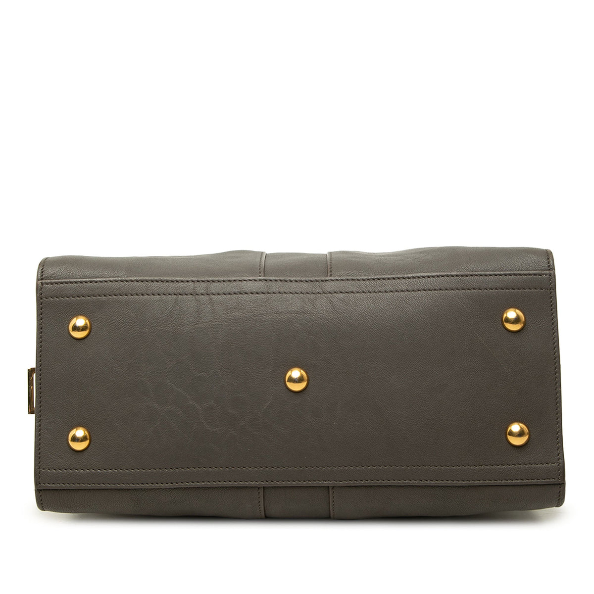 Saint Laurent Small Sheepskin Cabas Chyc Satchel — Gray
