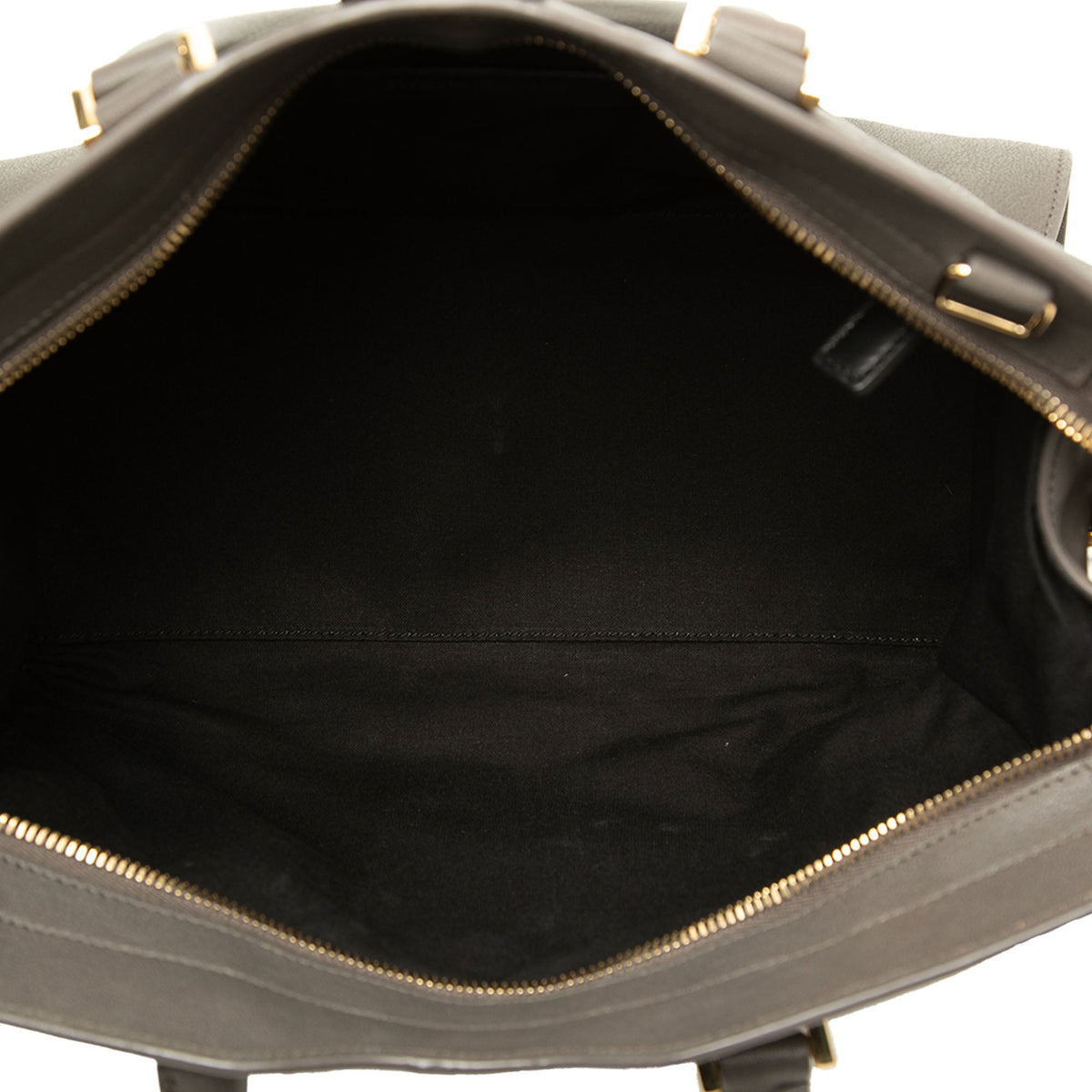 Saint Laurent Small Sheepskin Cabas Chyc Satchel — Gray