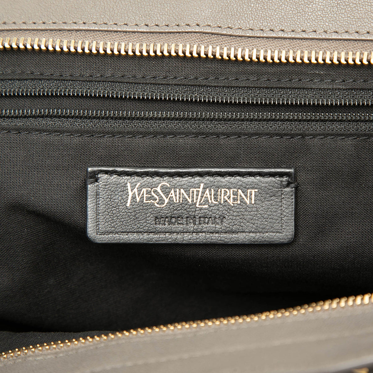 Saint Laurent Small Sheepskin Cabas Chyc Satchel — Gray