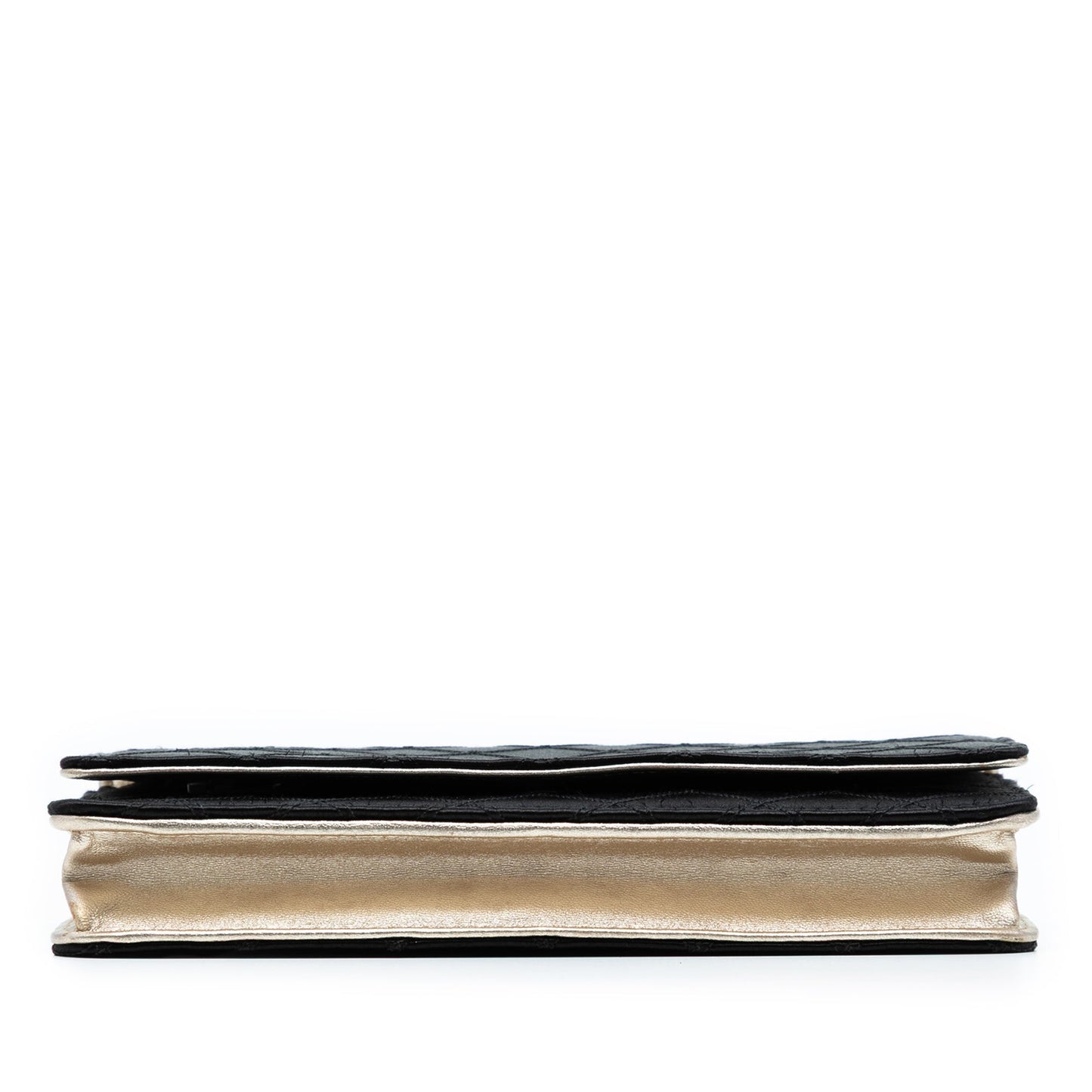 Chanel Bicolor Satin Diamond Stitch Wallet On Chain