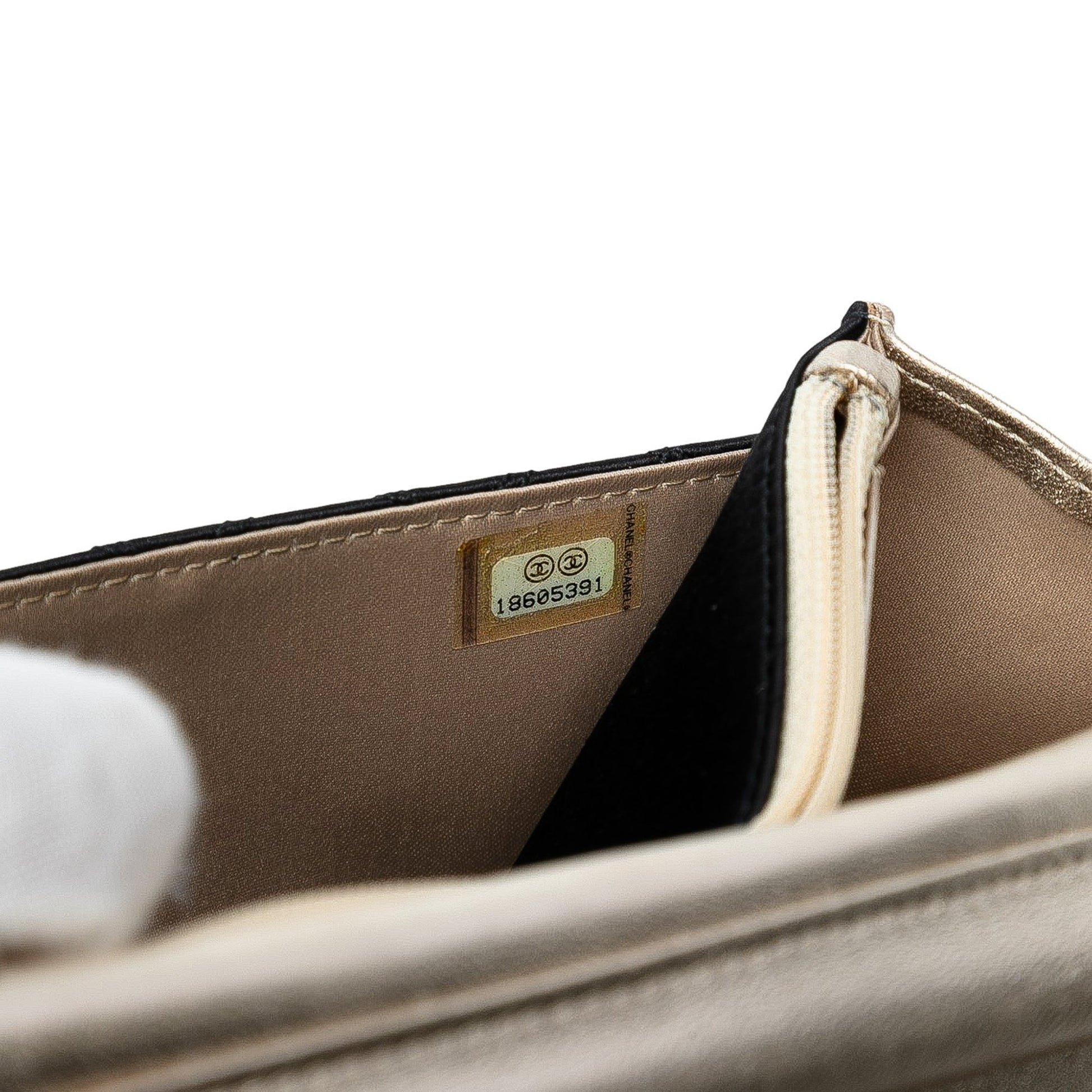 Chanel Bicolor Satin Diamond Stitch Wallet On Chain