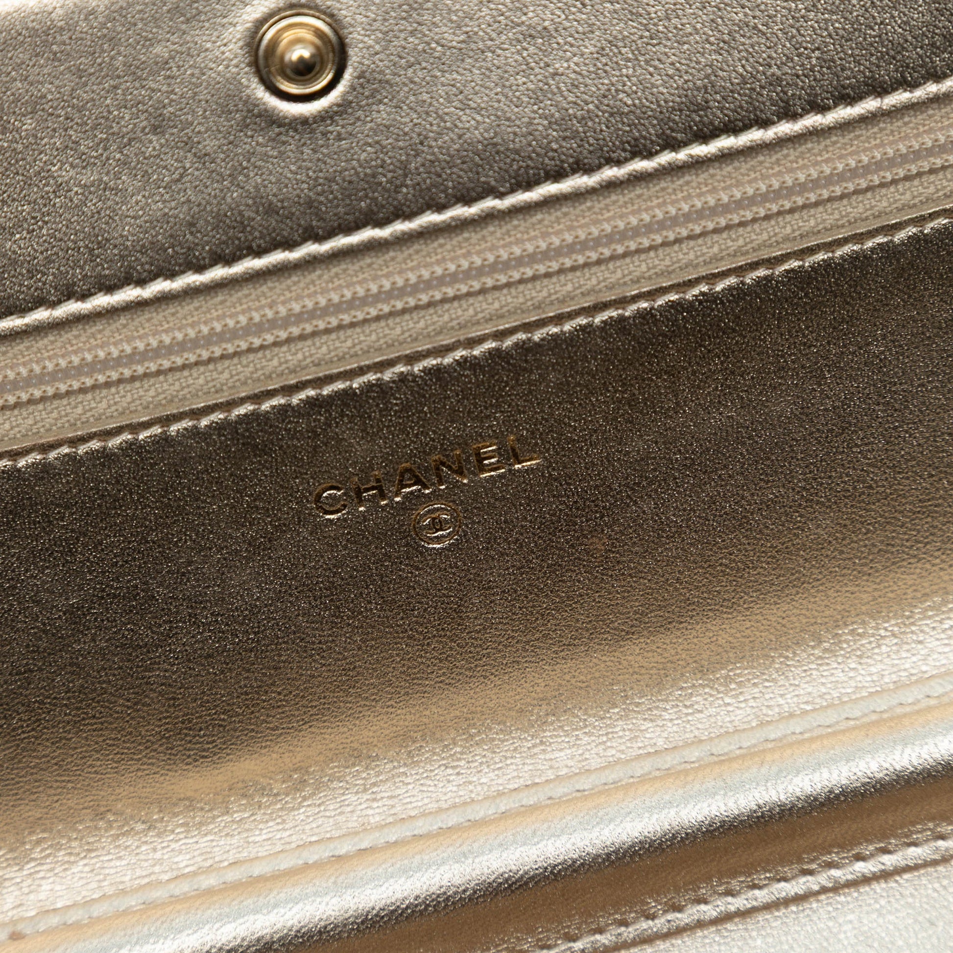 Chanel Bicolor Satin Diamond Stitch Wallet On Chain