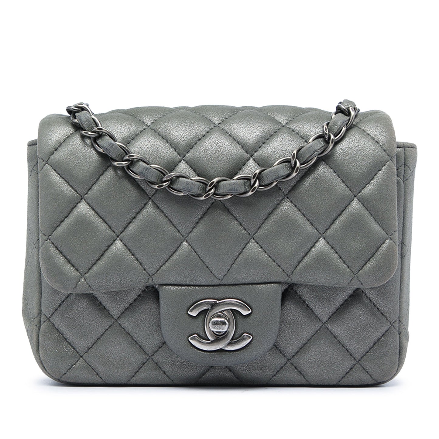 Chanel Mini Square Classic Metallic Lambskin Single Flap