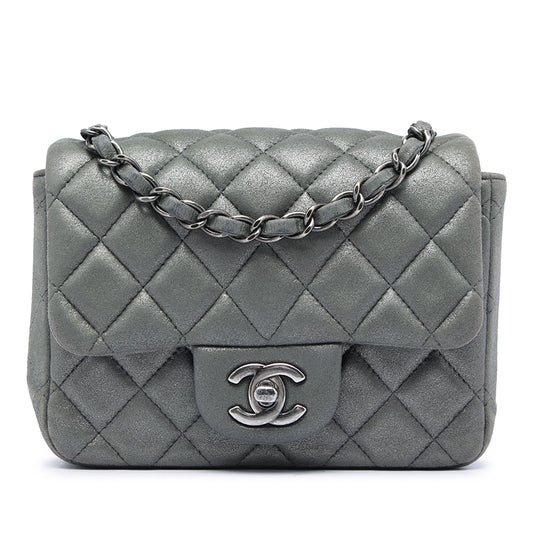 Chanel Mini Square Classic Metallic Lambskin Single Flap