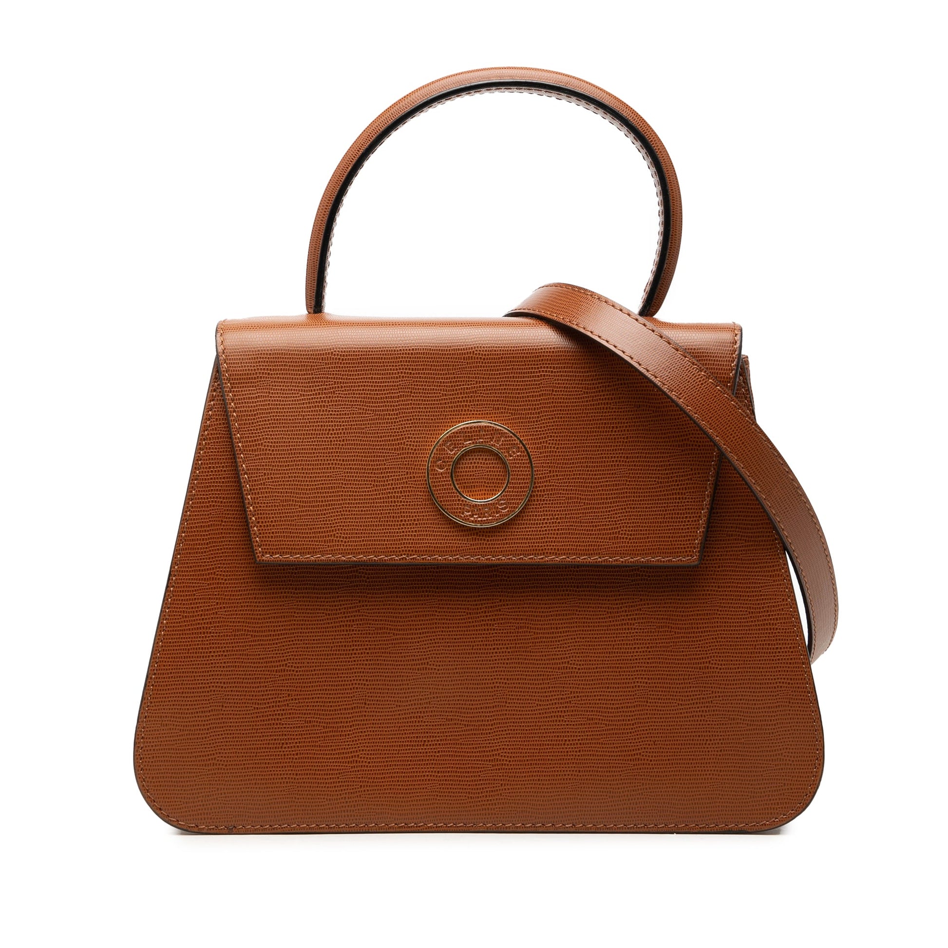 Celine Embossed Leather Top Handle Bag