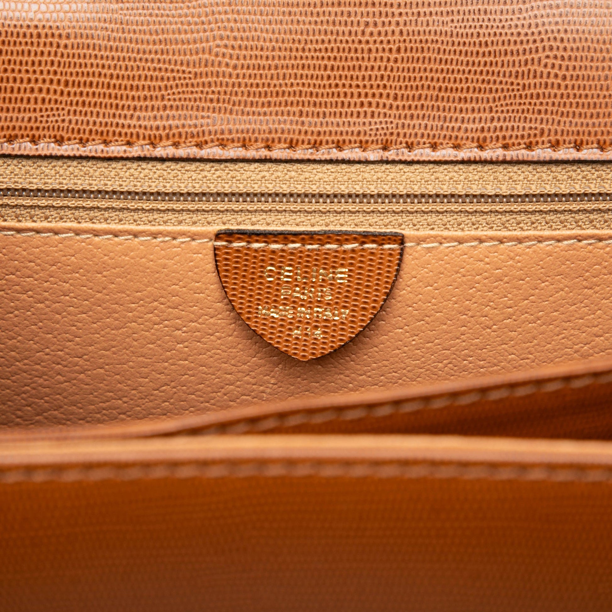 Celine Embossed Leather Top Handle Bag