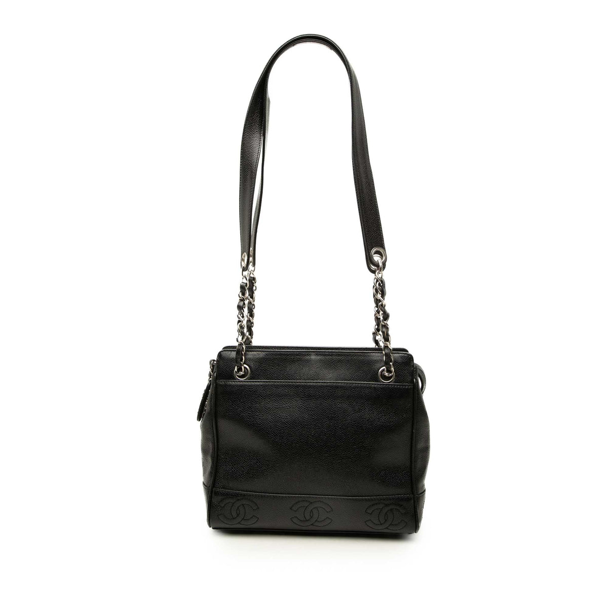 Chanel Triple CC Caviar Tote — Black