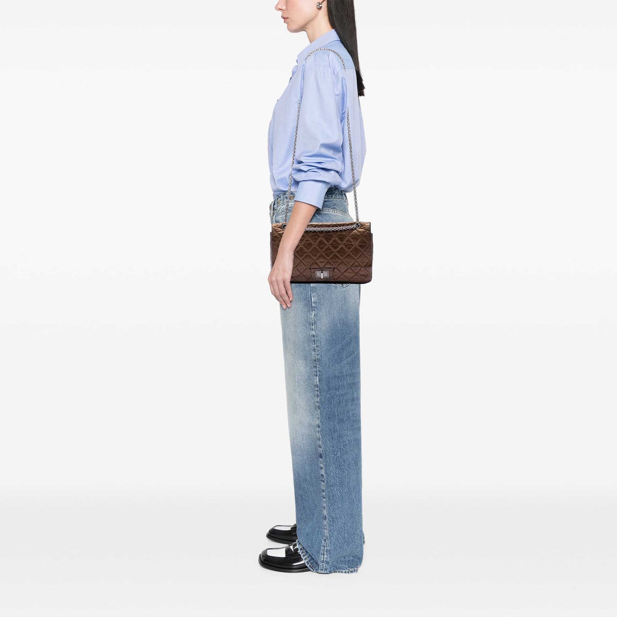 Chanel Metallic Aged Calfskin Reissue 2.55 Double Flap 227 — Brown