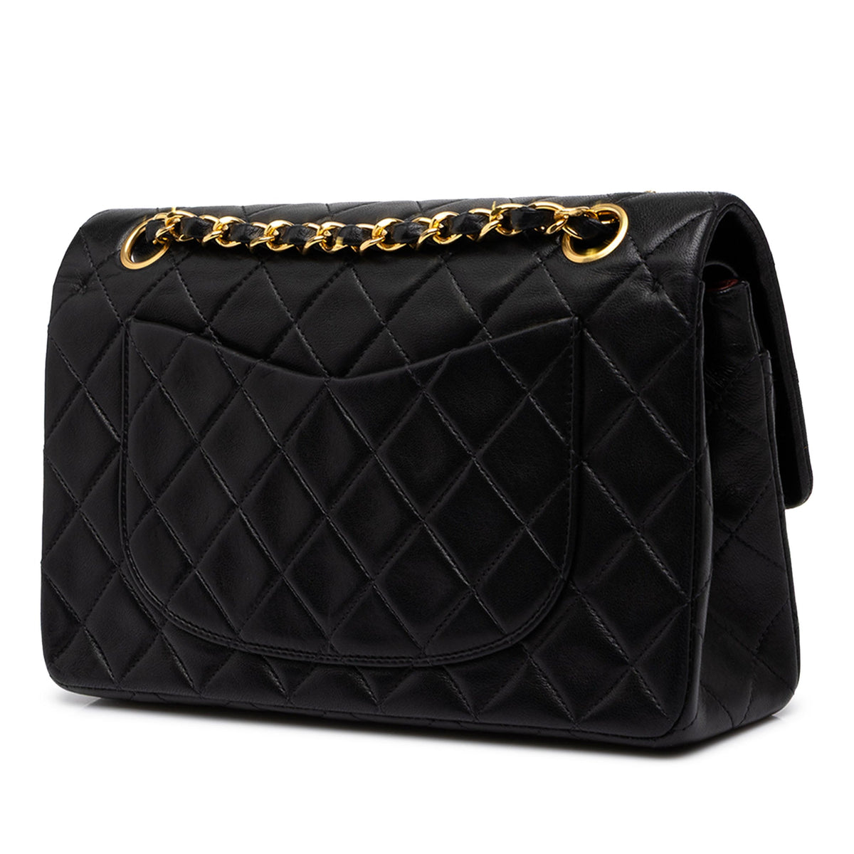 Chanel Small Classic Lambskin Double Flap — Black