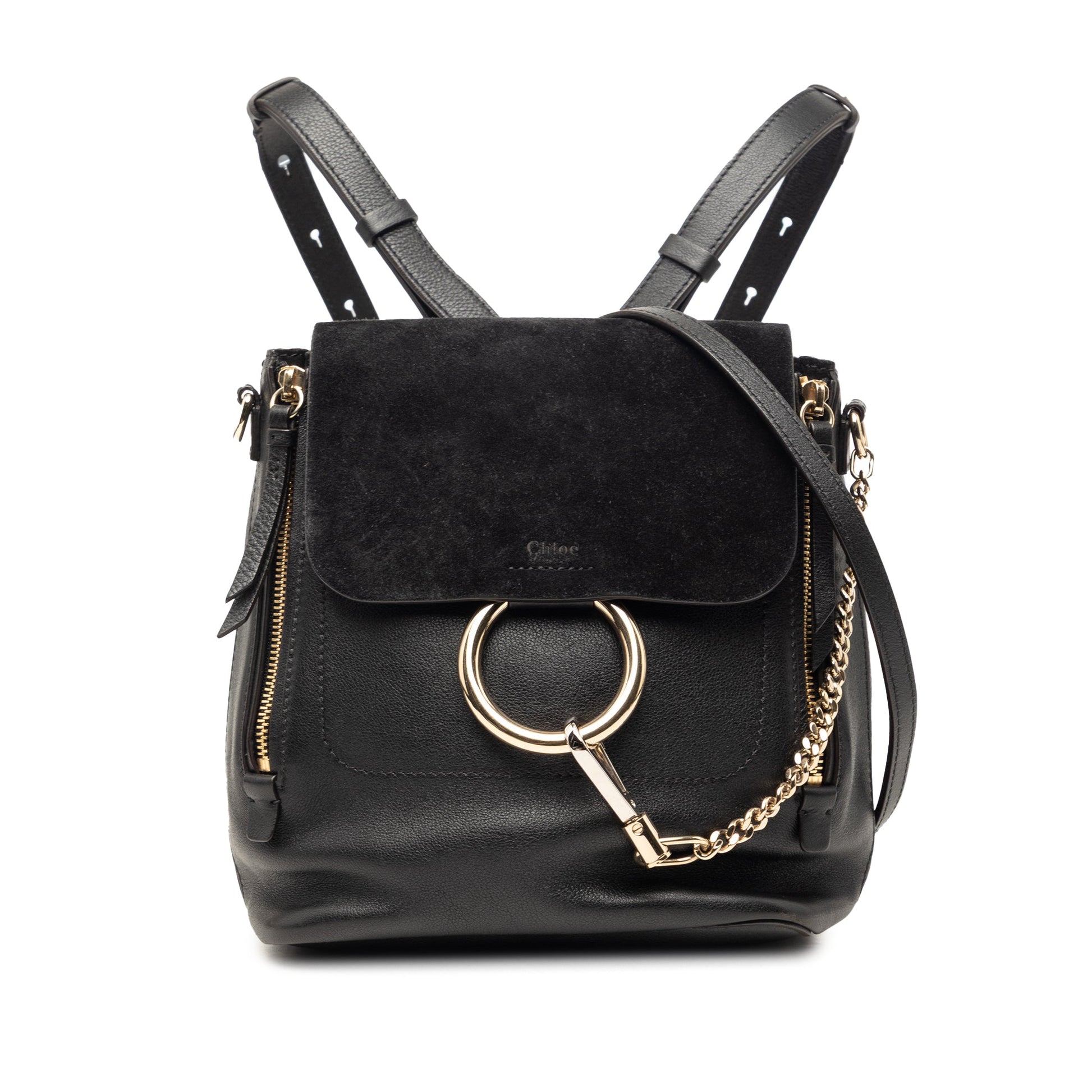 Chloé Medium Calfskin and Suede Faye Backpack
