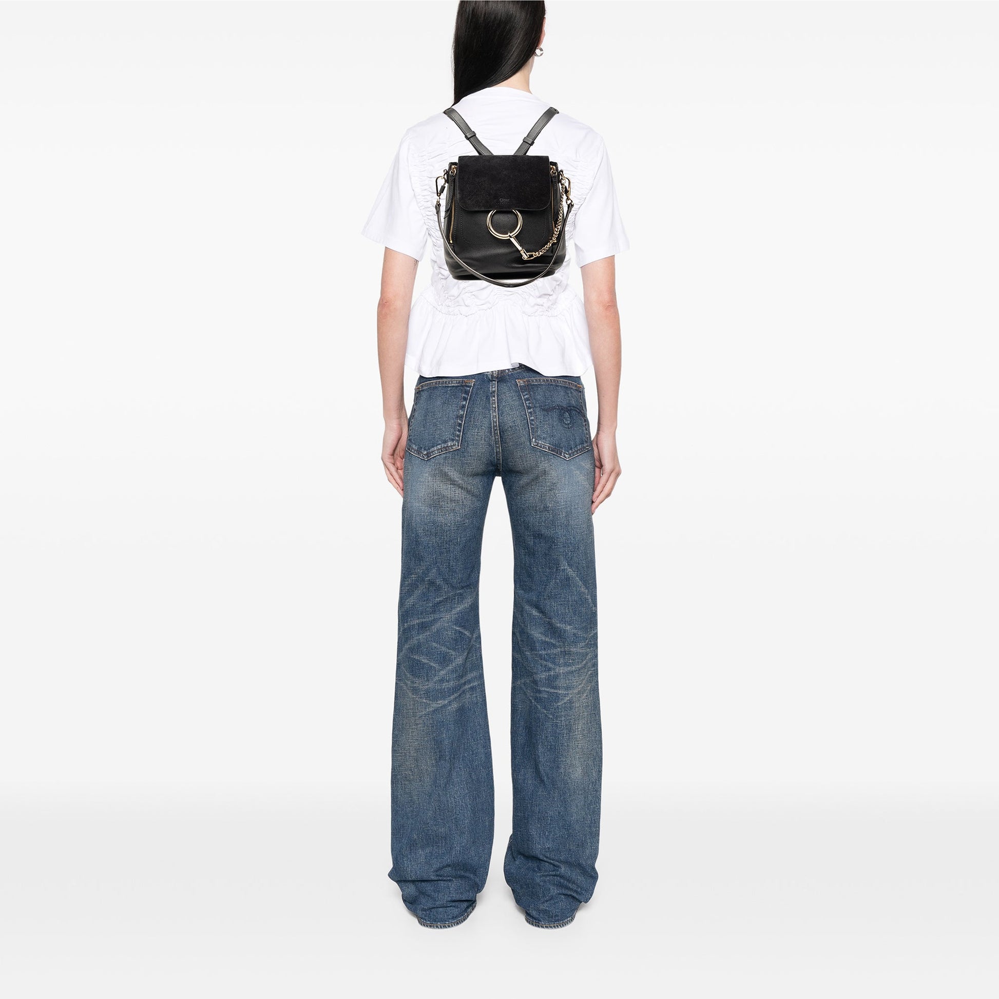 Chloé Medium Calfskin and Suede Faye Backpack