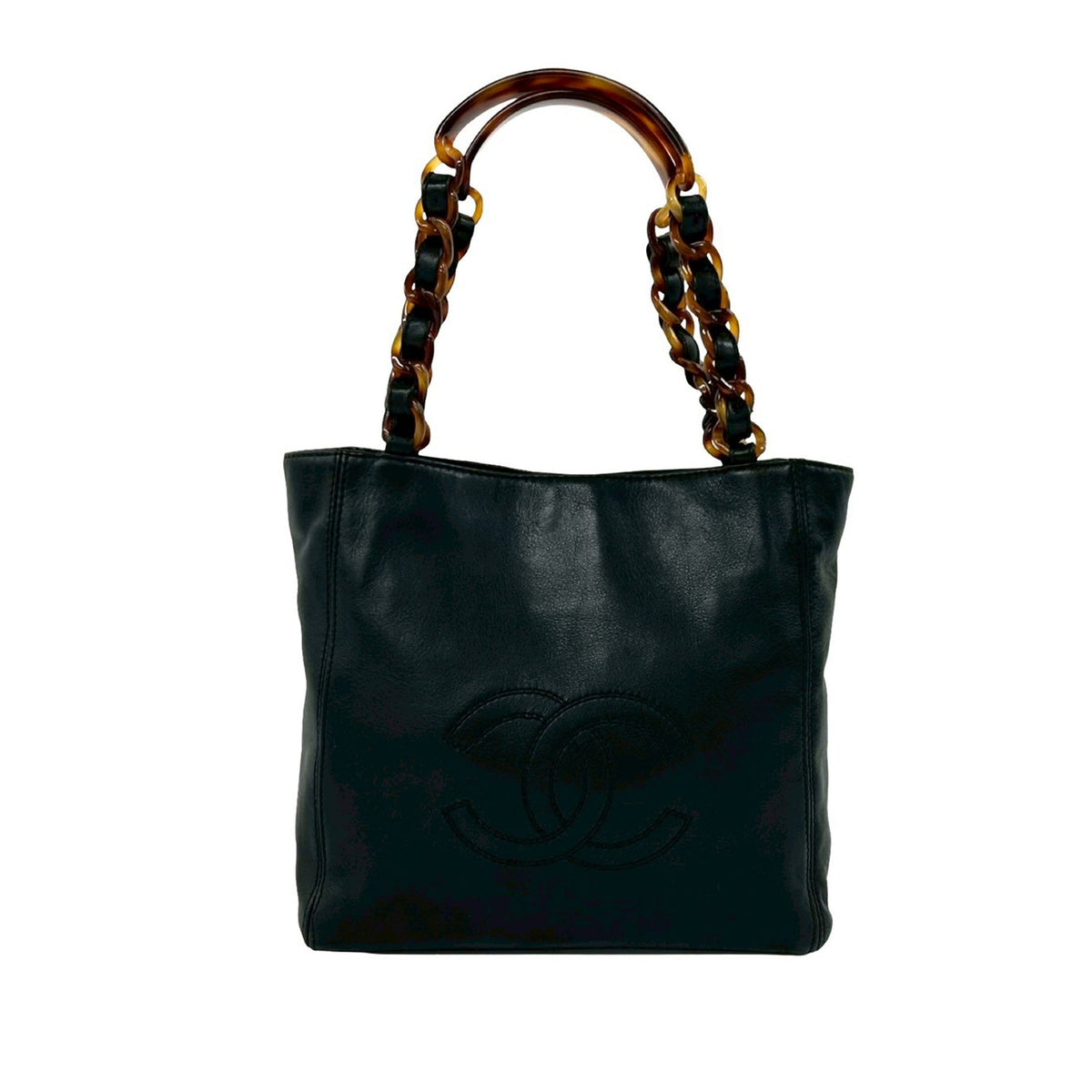 Chanel CC Lambskin Tortoise Chain Tote