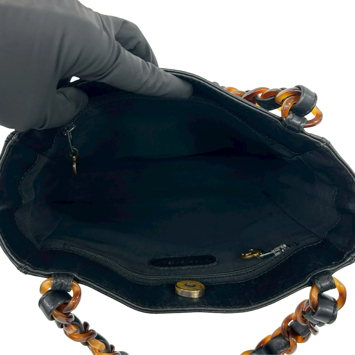 Chanel CC Lambskin Tortoise Chain Tote