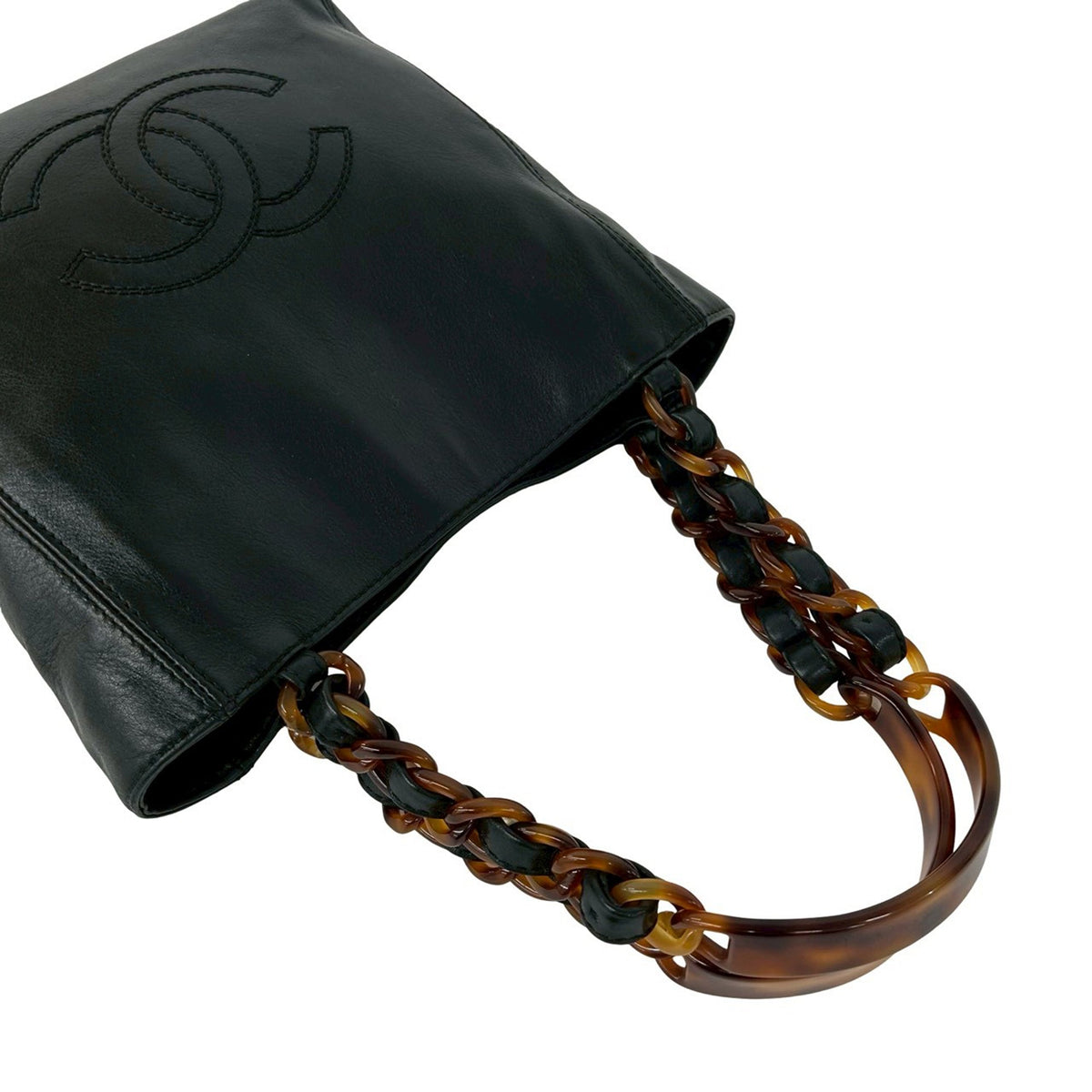 Chanel CC Lambskin Tortoise Chain Tote