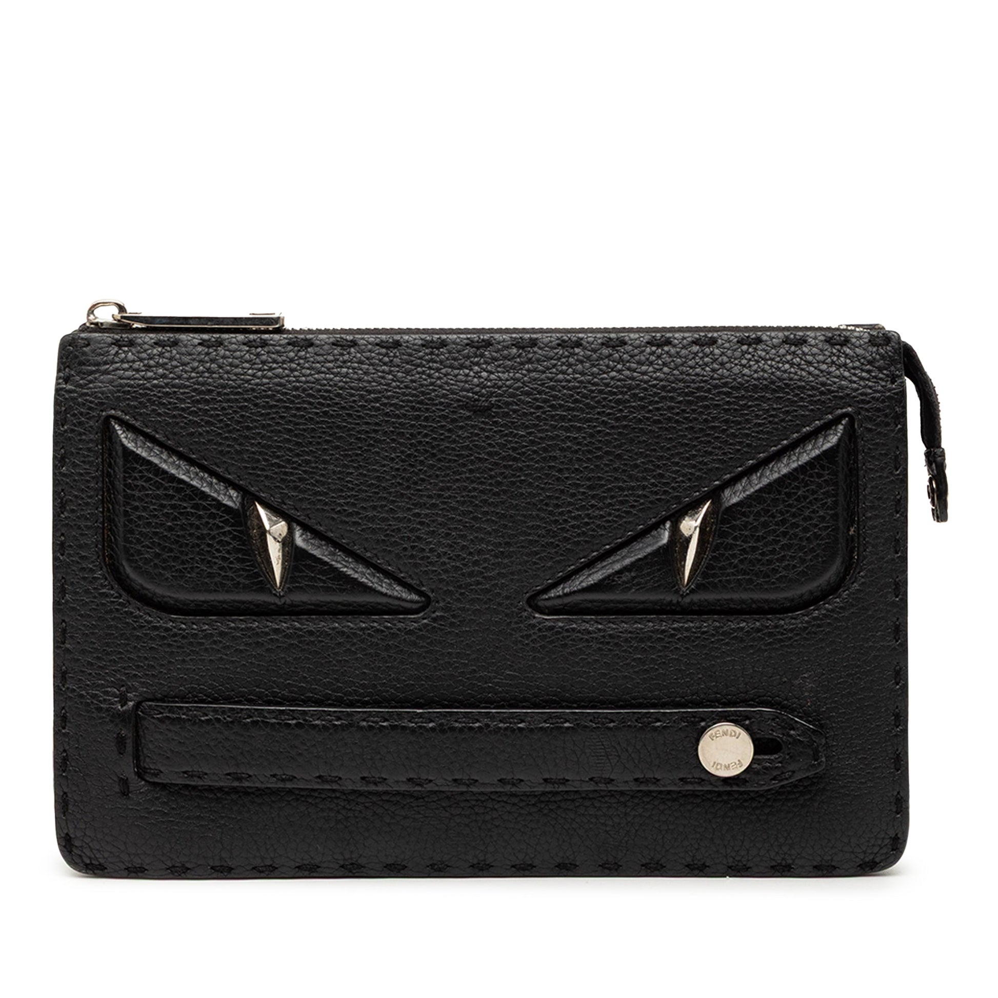 Fendi Leather Selleria Monster Clutch