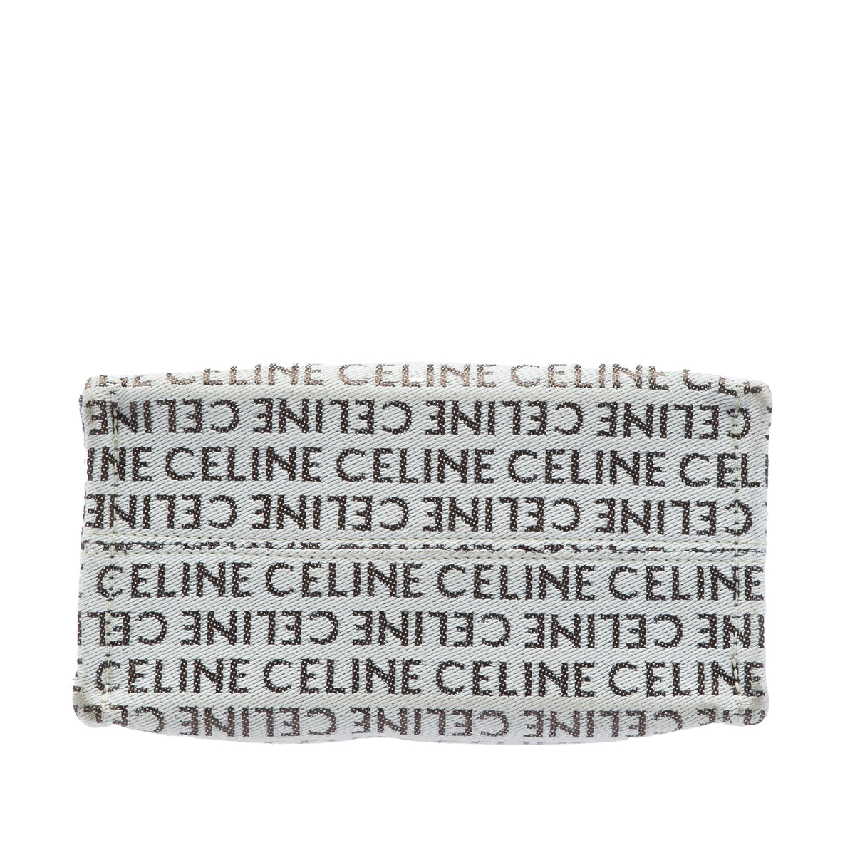 Celine Small All Over Logo Print Canvas Cuir Triomphe Cabas Thais Satchel