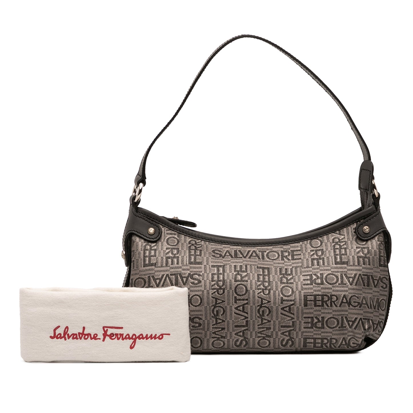 Ferragamo Embroidered Polyester Shoulder Bag