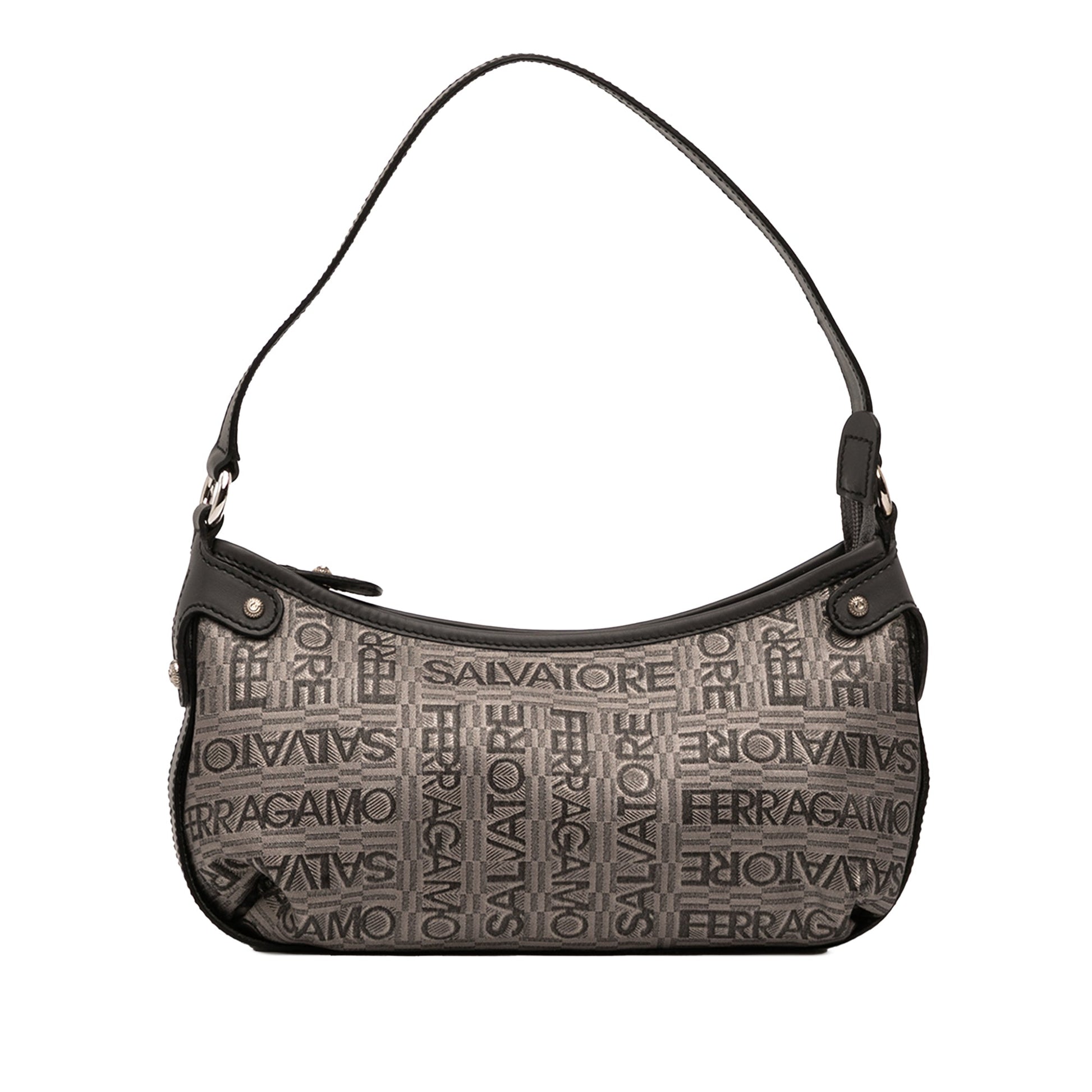 Ferragamo Embroidered Polyester Shoulder Bag