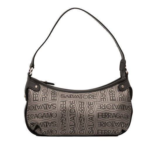 Ferragamo Embroidered Polyester Shoulder Bag
