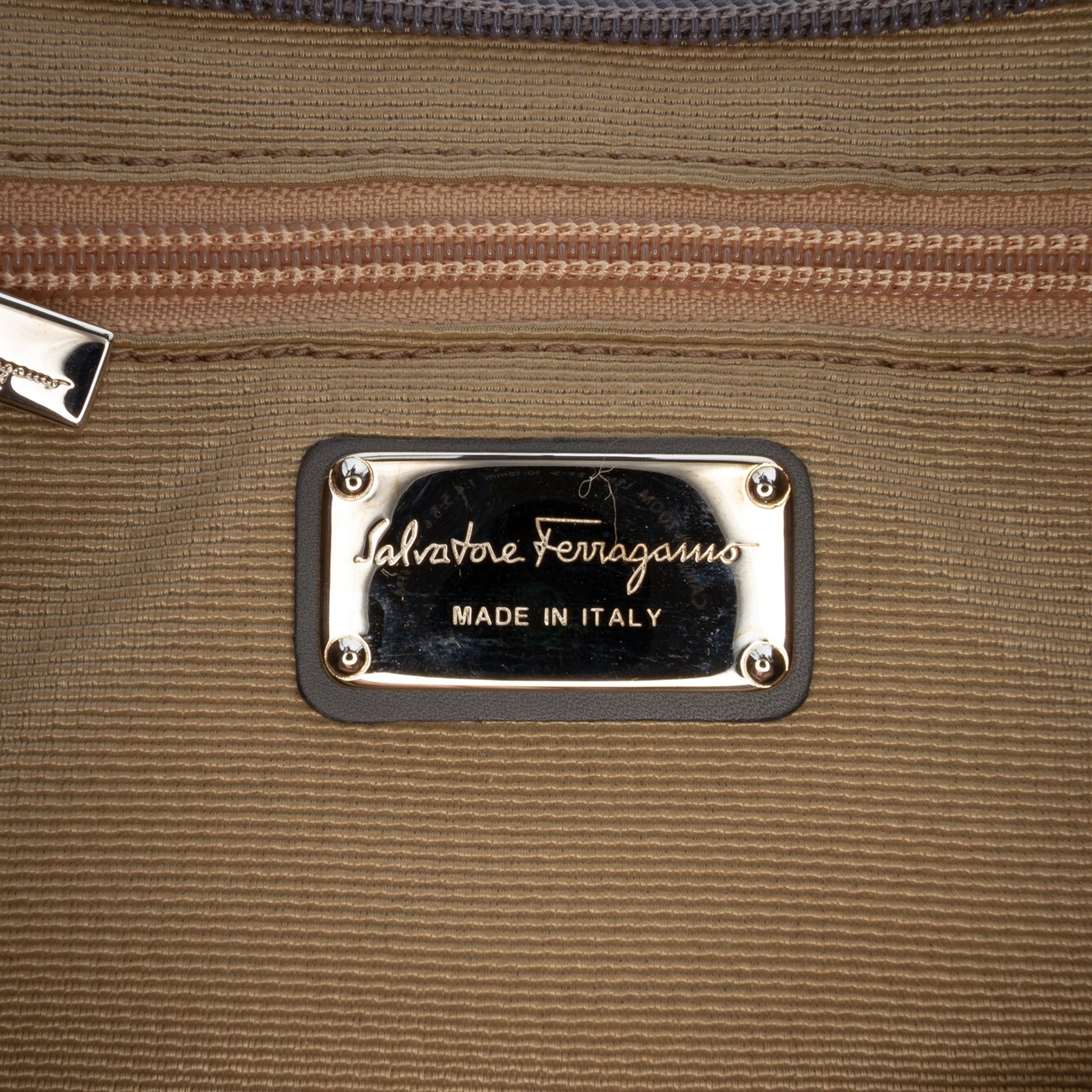 Ferragamo Embroidered Polyester Shoulder Bag