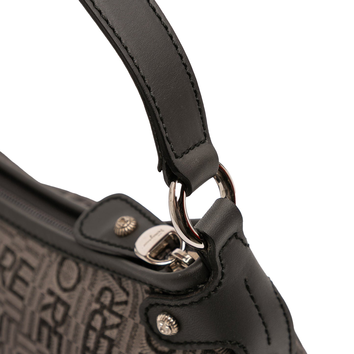 Ferragamo Embroidered Polyester Shoulder Bag