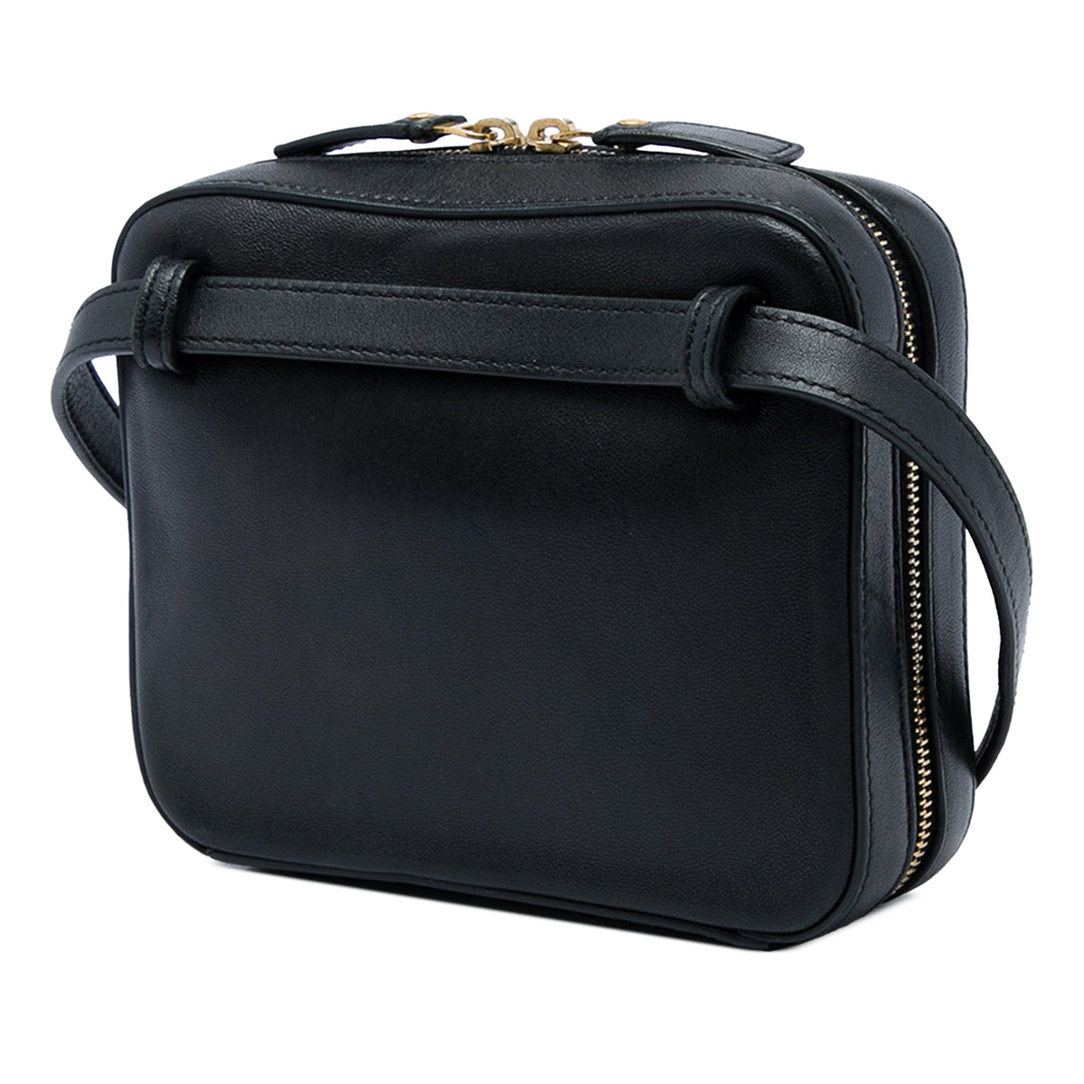 Saint Laurent Matelasse Lambskin Monogram Vicky Belt Bag — Black